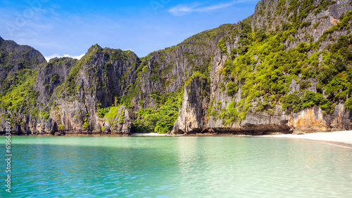 Beautiful tropical landscape of the Maya Bay in the Phi Phi Islands in Thailand