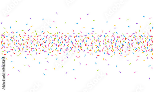 Cute sprinkles confetti pattern border vector illustration