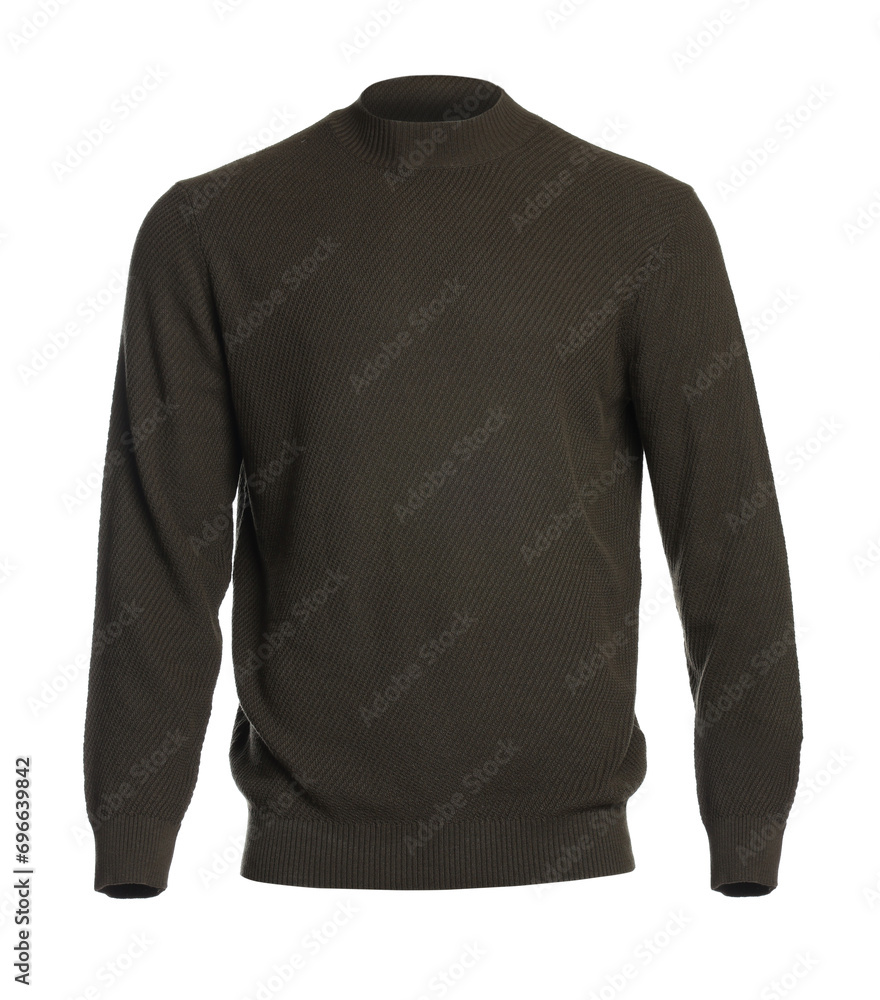 One warm knitted sweater isolated on white