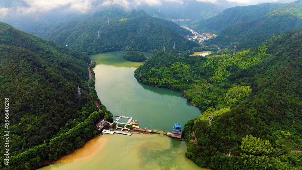 View of fuchun river in tonglu zhejiang province China View of fuchun river in tonglu zhejiang province China