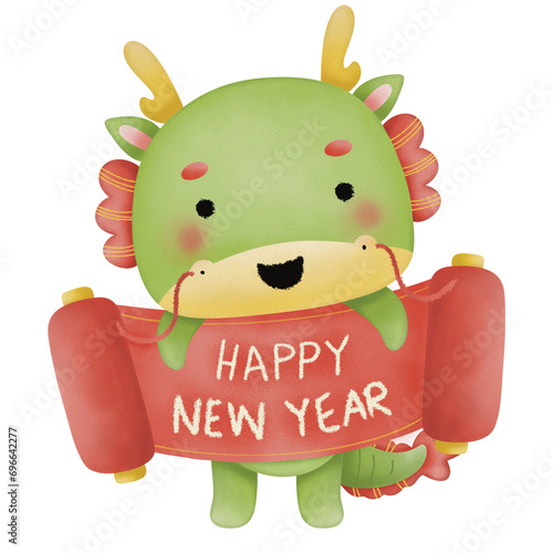 Luna New Year decorations’s illustrated watercolour 
