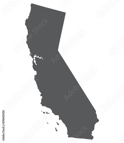 California state map. Map of the US state of California.