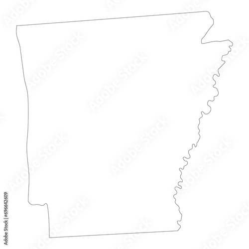 Arkansas state map. Map of the US state of Arkansas.