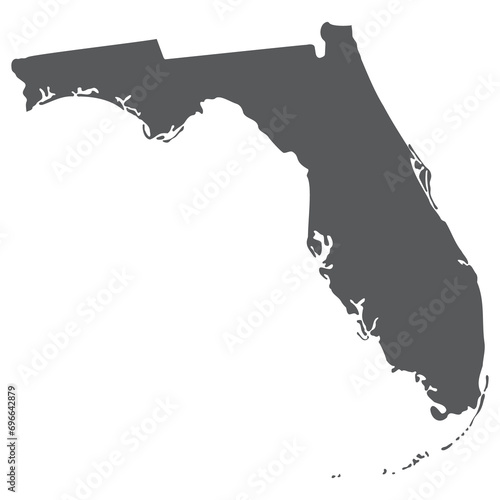 Florida state map. Map of the U.S. state of Florida