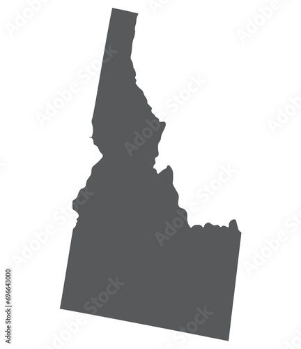 Idaho state map. Map of the U.S. state of Idaho.