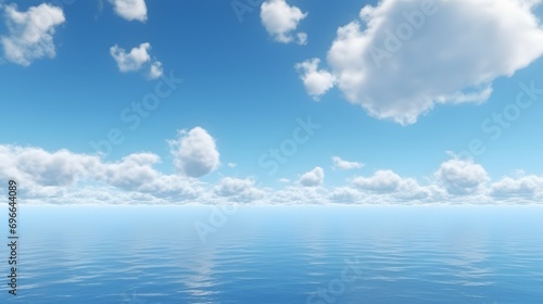 Aerial View of Fluffy Clouds over Ocean