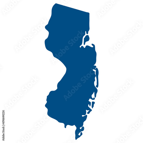 New Jersey state map. Map of the U.S. state of New Jersey.