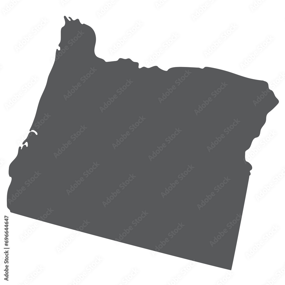 Obraz na płótnie Oregon Map. Map of Oregon. USA map in grey color. w salonie