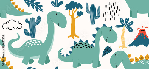 cute dinosaur pattern  dino pattern  cute dinosaur  dinosaur seamless pattern.