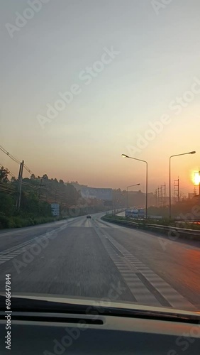 highway at sunset