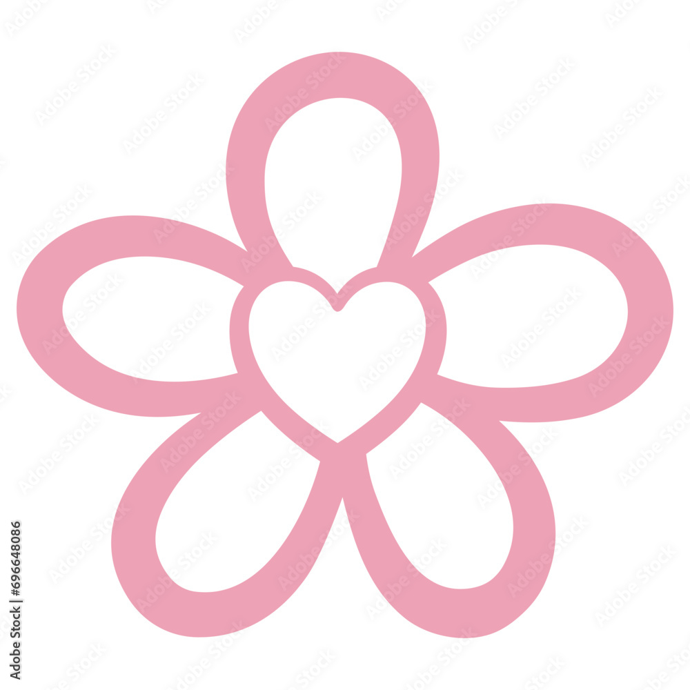 Pink Flower with Heart Pink Flower with Heart