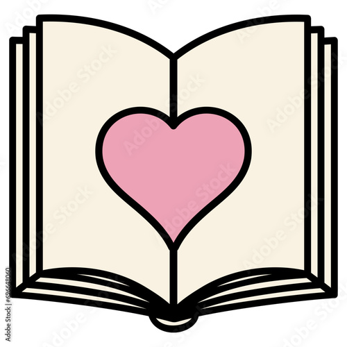 Open Book with Heart