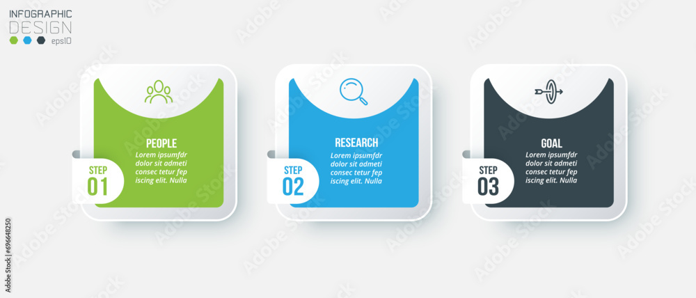 Infographic template business concept with step.
Infographic template business concept with step.