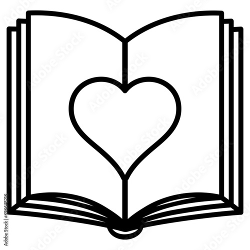 Open Book with Heart