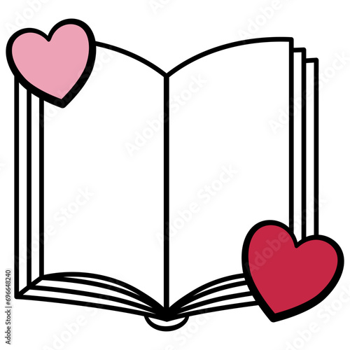 Book with hearts