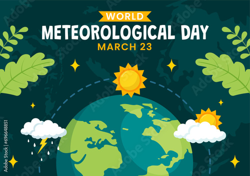 Meteorological Day Social Media Background Flat Cartoon Hand Drawn Templates Illustration