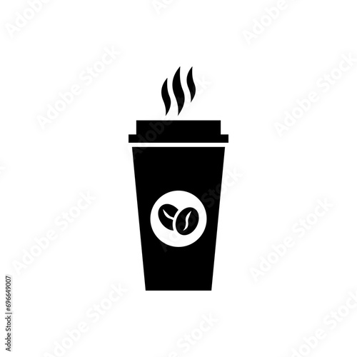 Disposable coffee cup icon vector.