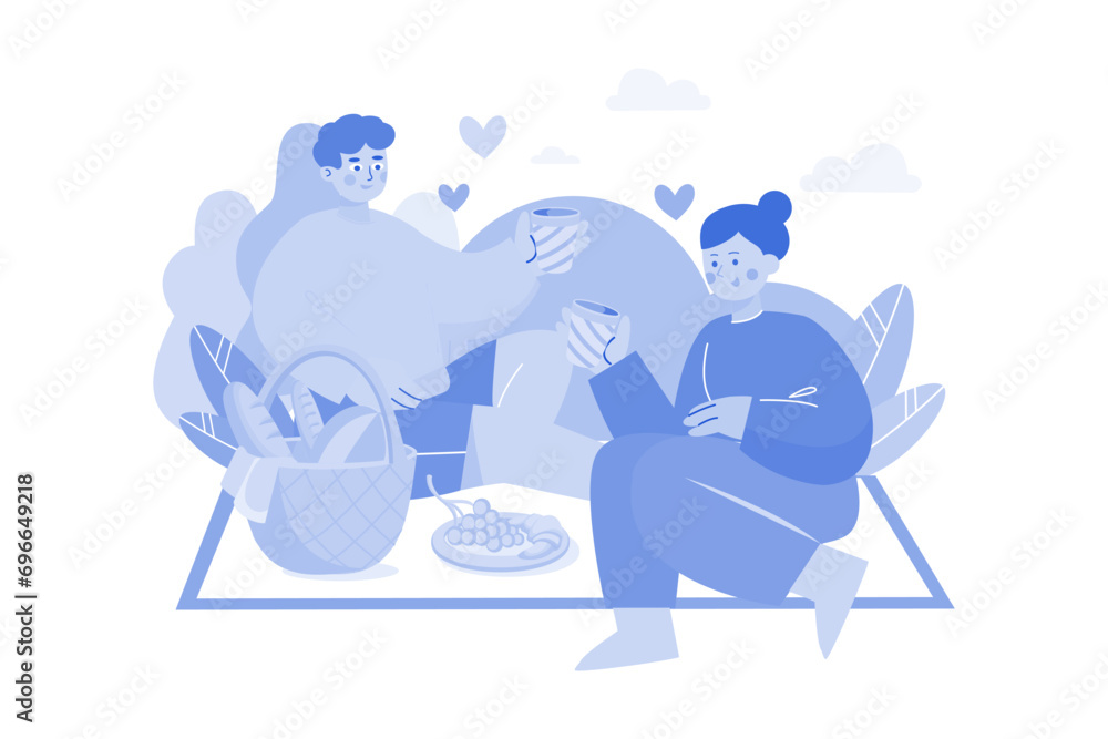 Obraz premium A couple going on a picnic together
