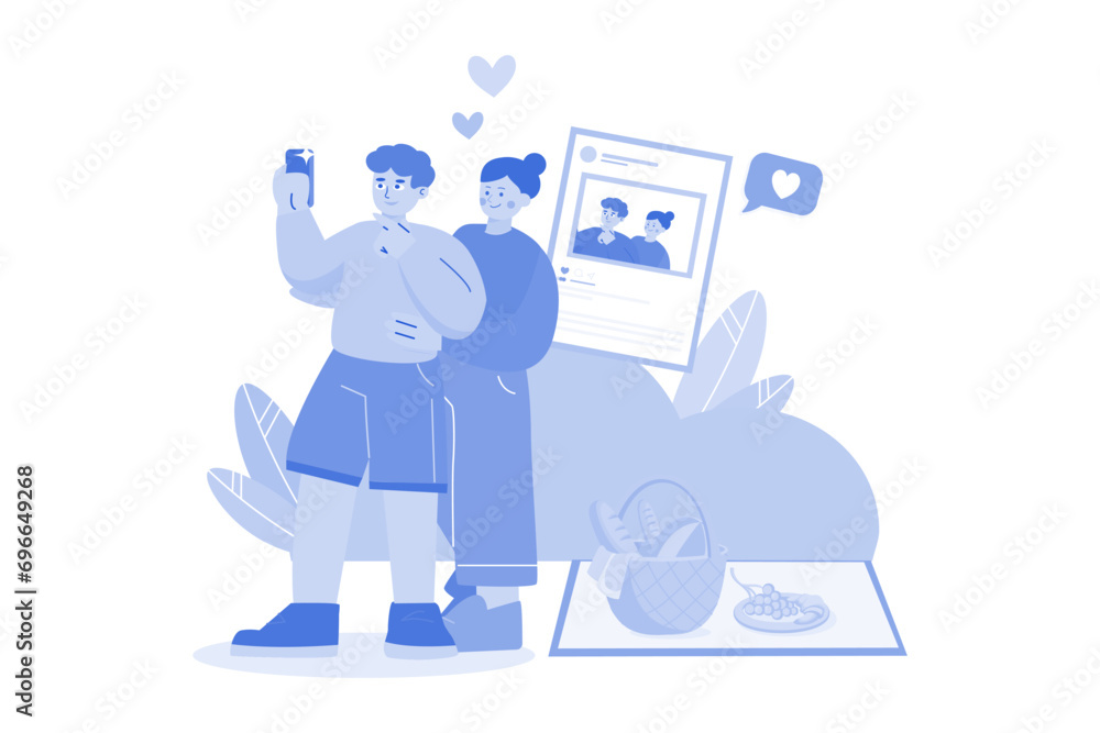 The couple took a selfie and shared it on social media The couple took a selfie and shared it on social media