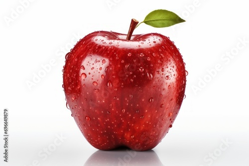 Appetizing red apple. Backdrop with selective focus and copy space for the inscription