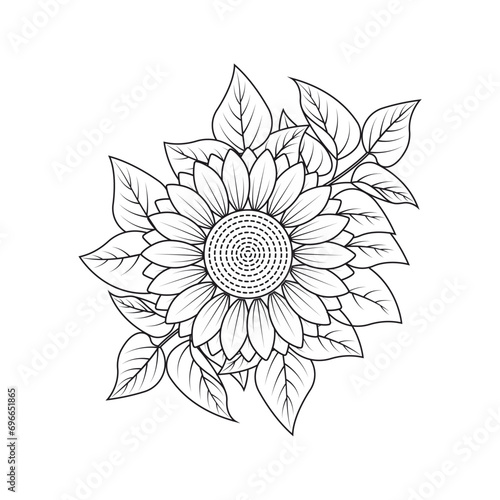 flower set with coloring petals plant