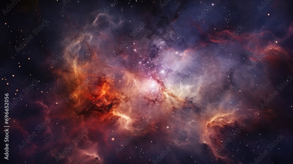 An upclose image of a nebula, a celestial cloud of gas and dust that represents the birthplace of stars and reflects the eternal cycle of love.