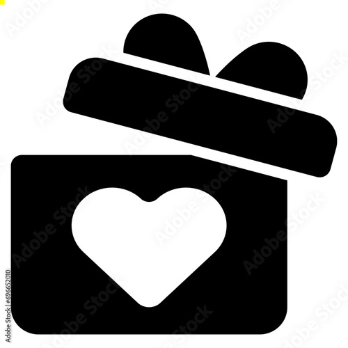 gift icon with glyph style and pixel perfect base. Suitable for website design, logo, app and UI. Based on the size of the icon in general, so it can be reduced.