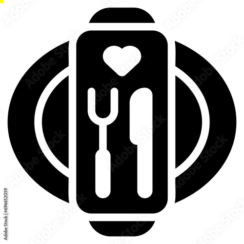 romantic dinner icon with glyph style and pixel perfect base. Suitable for website design, logo, app and UI. Based on the size of the icon in general, so it can be reduced.