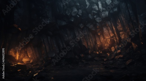 Mystical Cave Interior with Ethereal Light