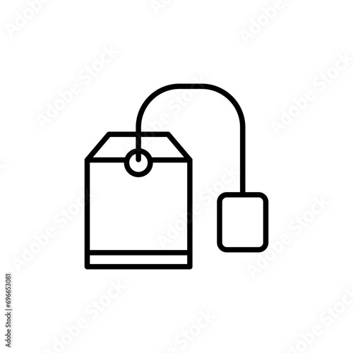 Tea bag outline icons, minimalist vector illustration ,simple transparent graphic element .Isolated on white background