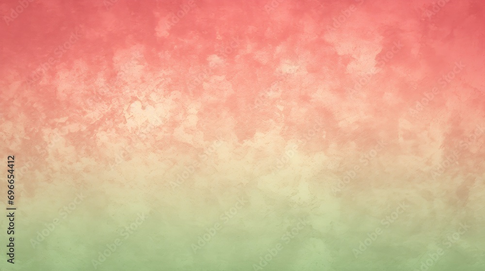 Abstract Smooth Gradient ombre Between Ruby Red, Sage Green, Buttercream colors, Rough, grain, noise, grungy texture, background
