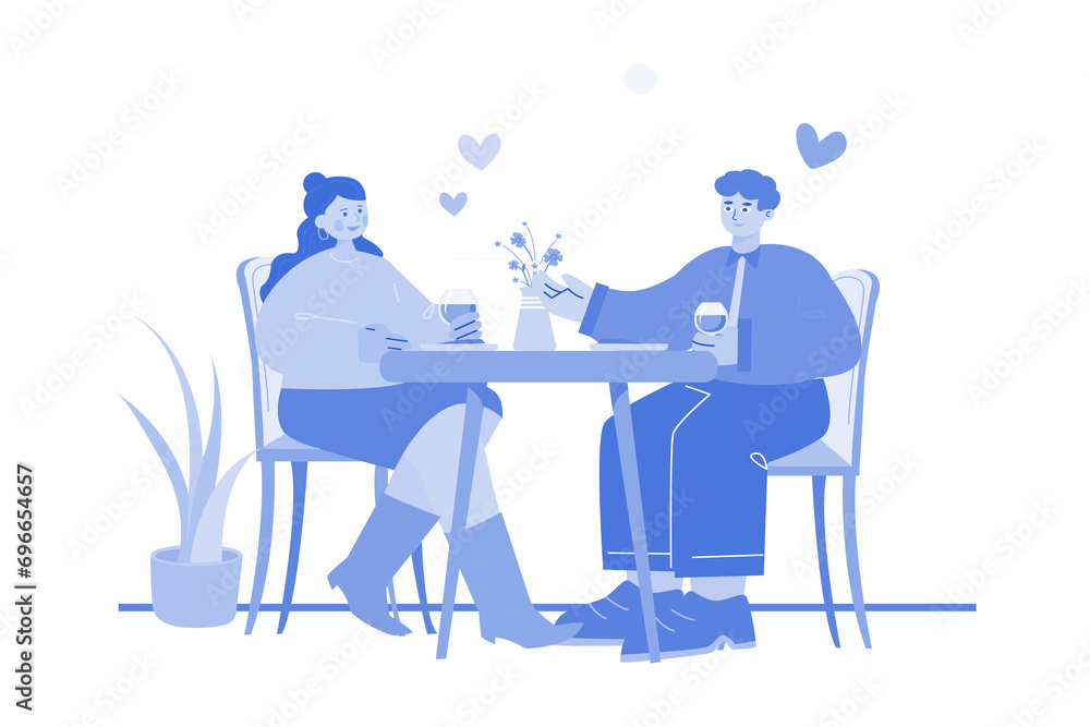 A couple having dinner together