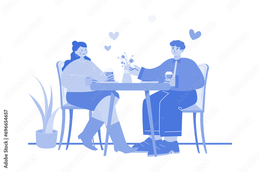 A couple having dinner together A couple having dinner together
