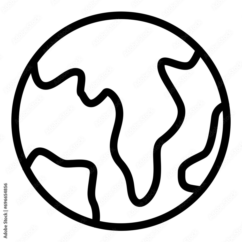 Earth Line Icon Design Vector Earth Line Icon Design Vector