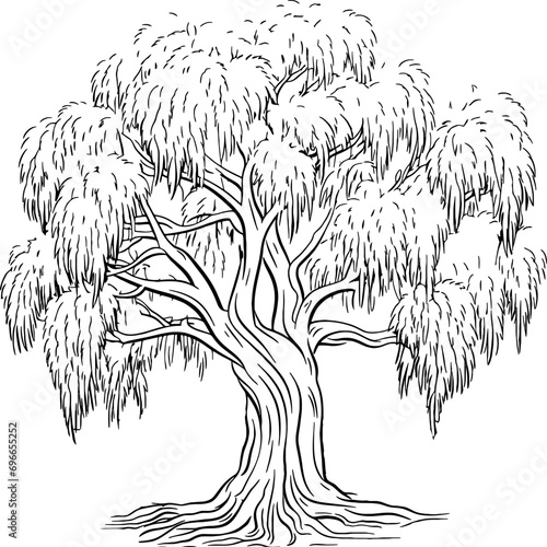 Willow tree sketch drawing