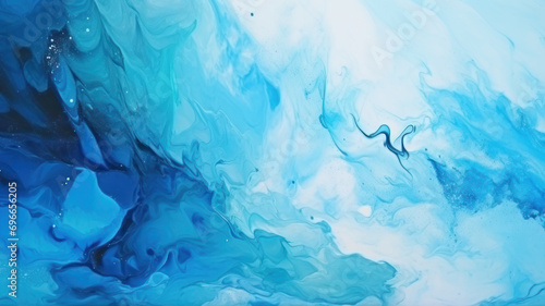 Abstract art blue paint background with liquid fluid grunge texture