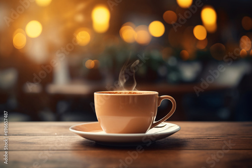 A close-up view of a steaming cup of tea or cafe. Use a high angle to capture the rising steam and experiment with a soft focus for a serene mood. Blur the background to maintain a minimalist concept.