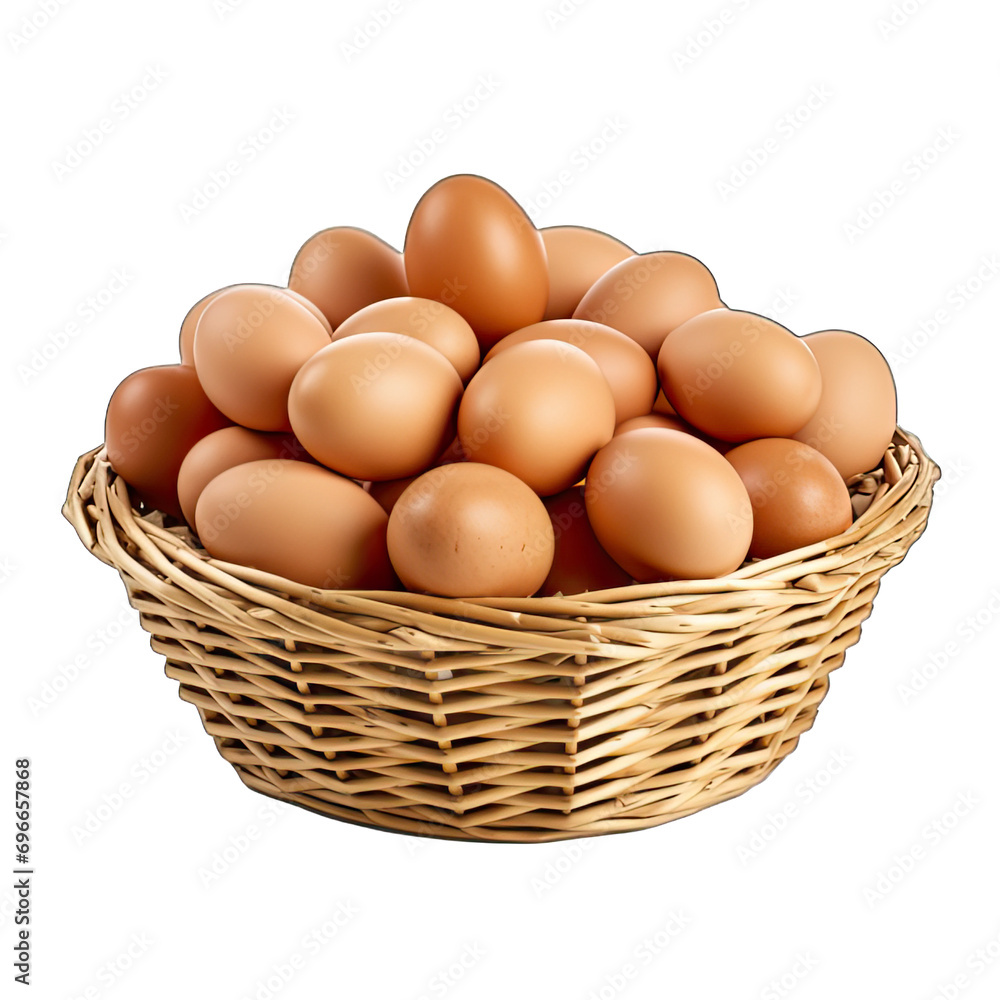 a Basket of eggs isolated on white a Basket of eggs isolated on white