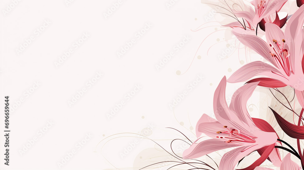 floral banner background of creative minimalist hand drawn