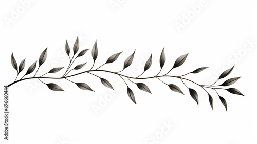 Minimalist botanical branch with leaves elements for wallpaper design