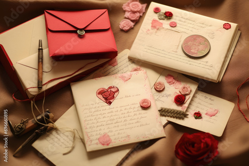 Heartfelt handwritten love letters and Valentine's Day cards