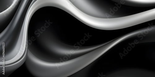 A black and white abstract background with smooth lines