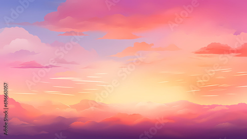 sunset landscape gradient art for a background or wallpaper, copy space for text