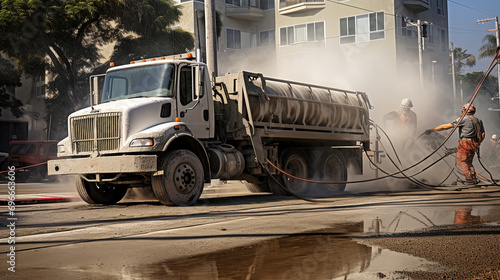 Robust Concrete Foundation Takes Shape as the Mighty Pump Truck Pours the Building photo