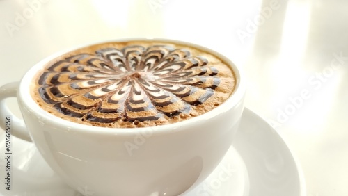 Love hot coffee cup cappuccino style