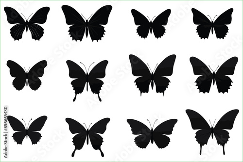 Butterfly Silhouettes, Butterfly silhouette collection, set, silhouette butterfly photo