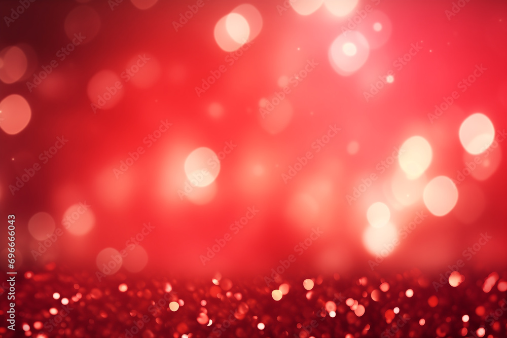 Christmas red abstract valentine background, Red glitter bokeh vintage lights background. Generative Ai Christmas red abstract valentine background, Red glitter bokeh vintage lights background. Generative Ai