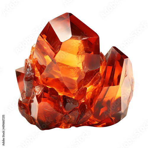 Magnificent Garnet gemstone isolated on transparent background   photo