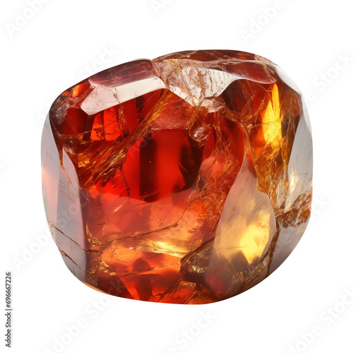 Magnificent Garnet gemstone isolated on transparent background   photo