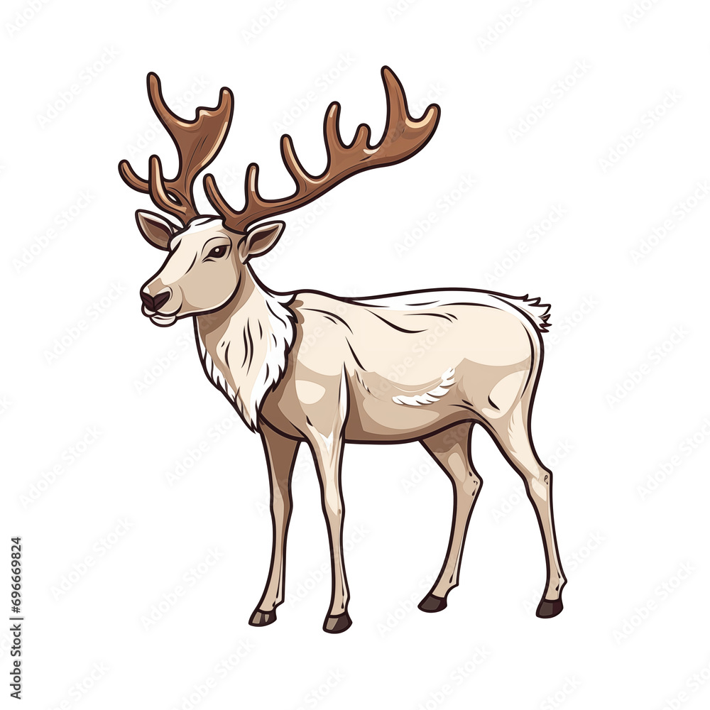 deer silhouette isolated on white traceable transparent